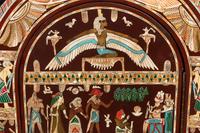 A Pair of Egyptian Style Painted and Inlaid Cabinets