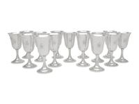 A Set of Fifteen American Silver Goblets
