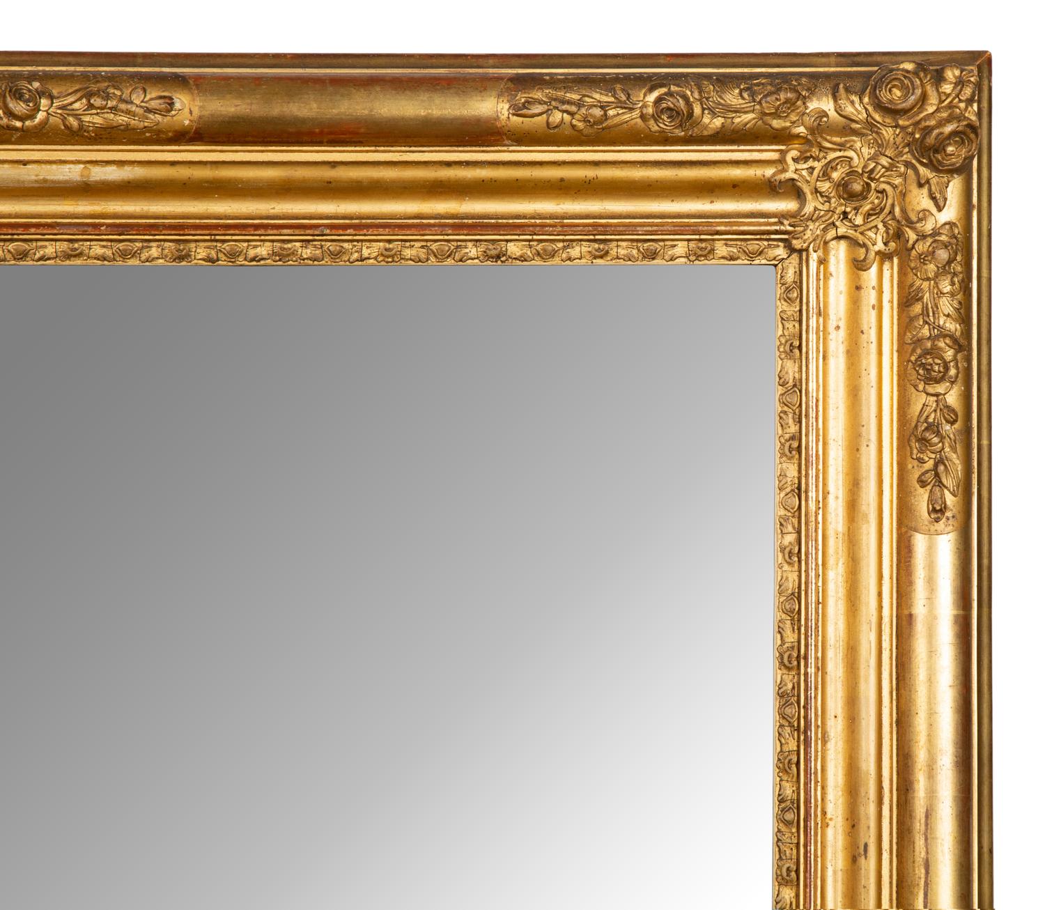 A Louis XVI Style Giltwood Framed Mirror — 19TH CENTURY