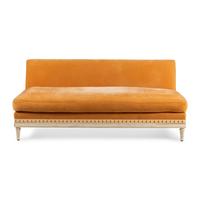 A Custom Velvet-Upholstered Settee