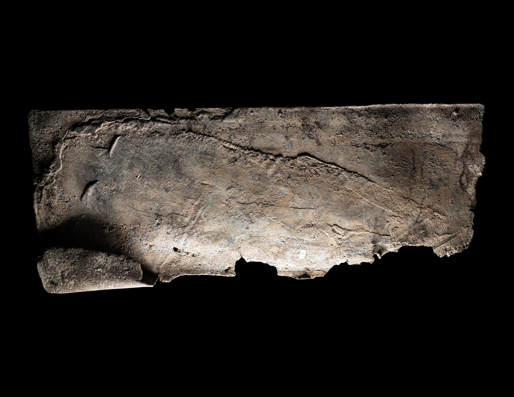 Two Roman Lead Sarcophagus Fragments