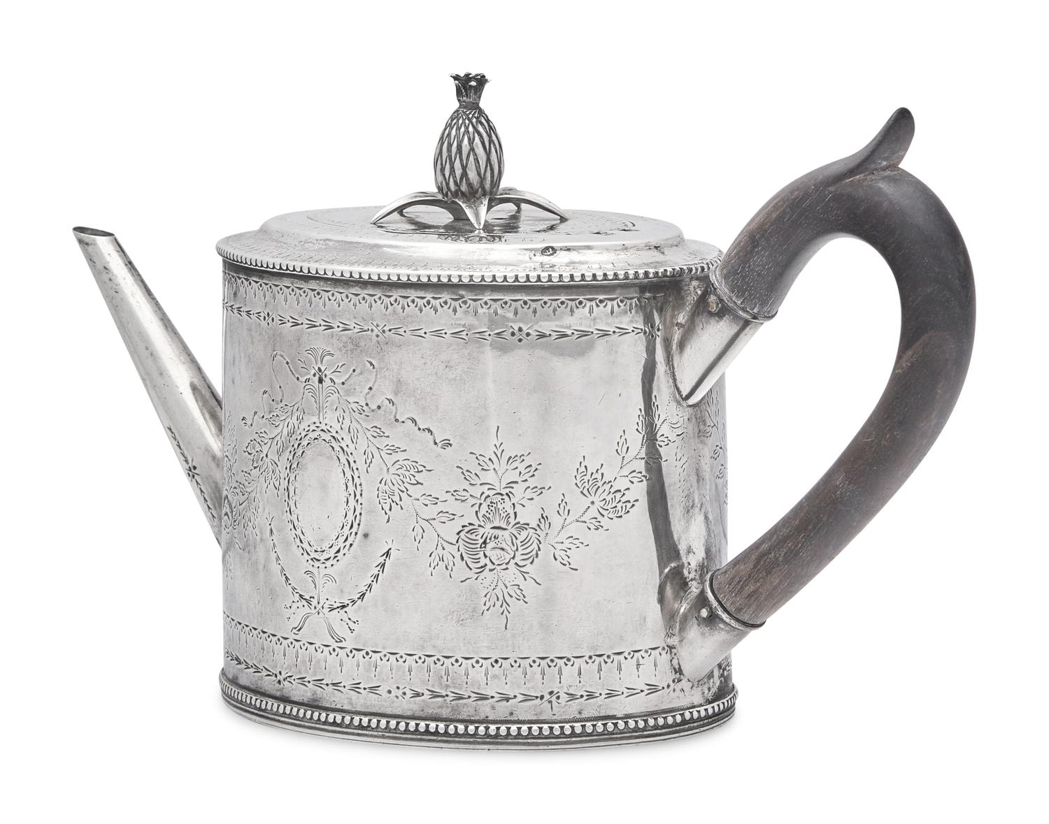 A Silver Teapot, Ephraim Brasher (1744-c. 1810), New York, NY, Circa 1780