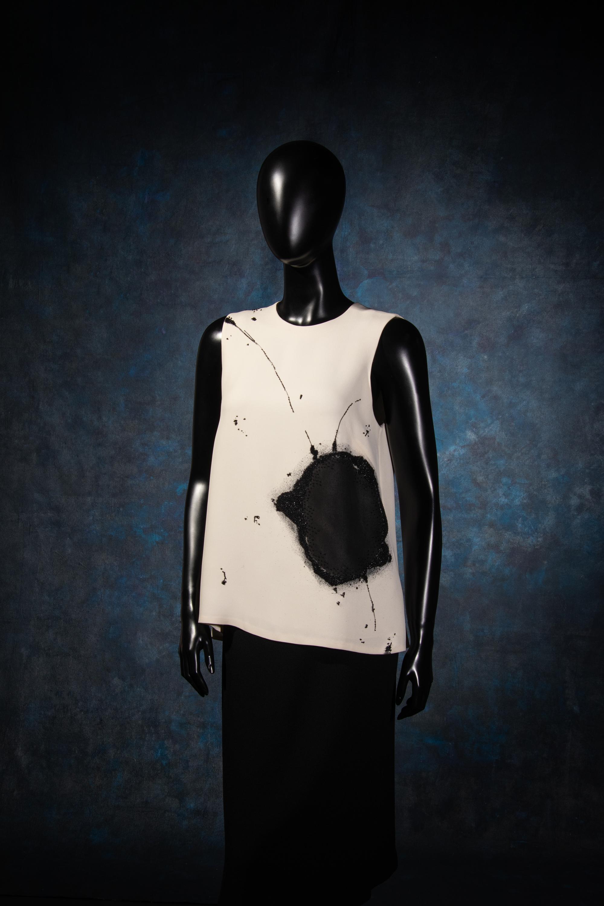 Ralph Rucci Printed and Beaded Silk Sleeveless Top, Fall 2011