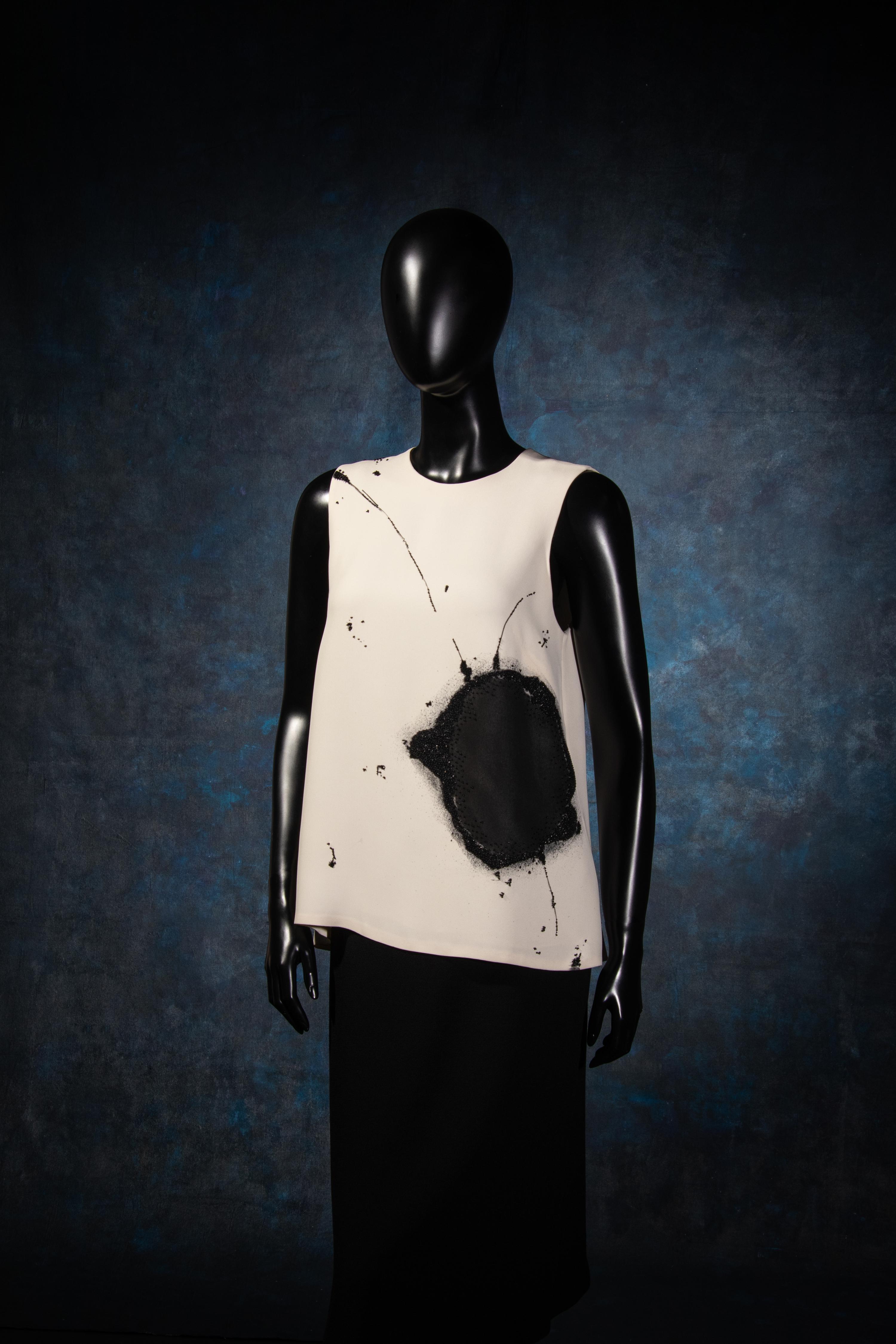 Ralph Rucci Printed and Beaded Silk Sleeveless Top, Fall 2011