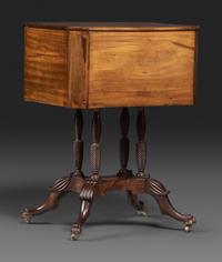 A Classical Figured Mahogany Two Drawer Claw-Foot Work Table