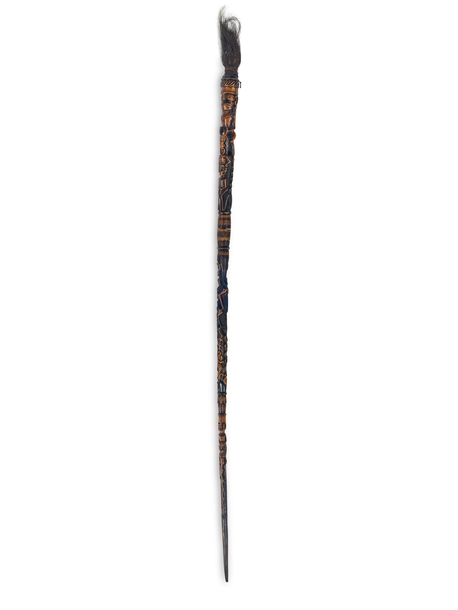 An Oceanic Carved Wooden Staff
