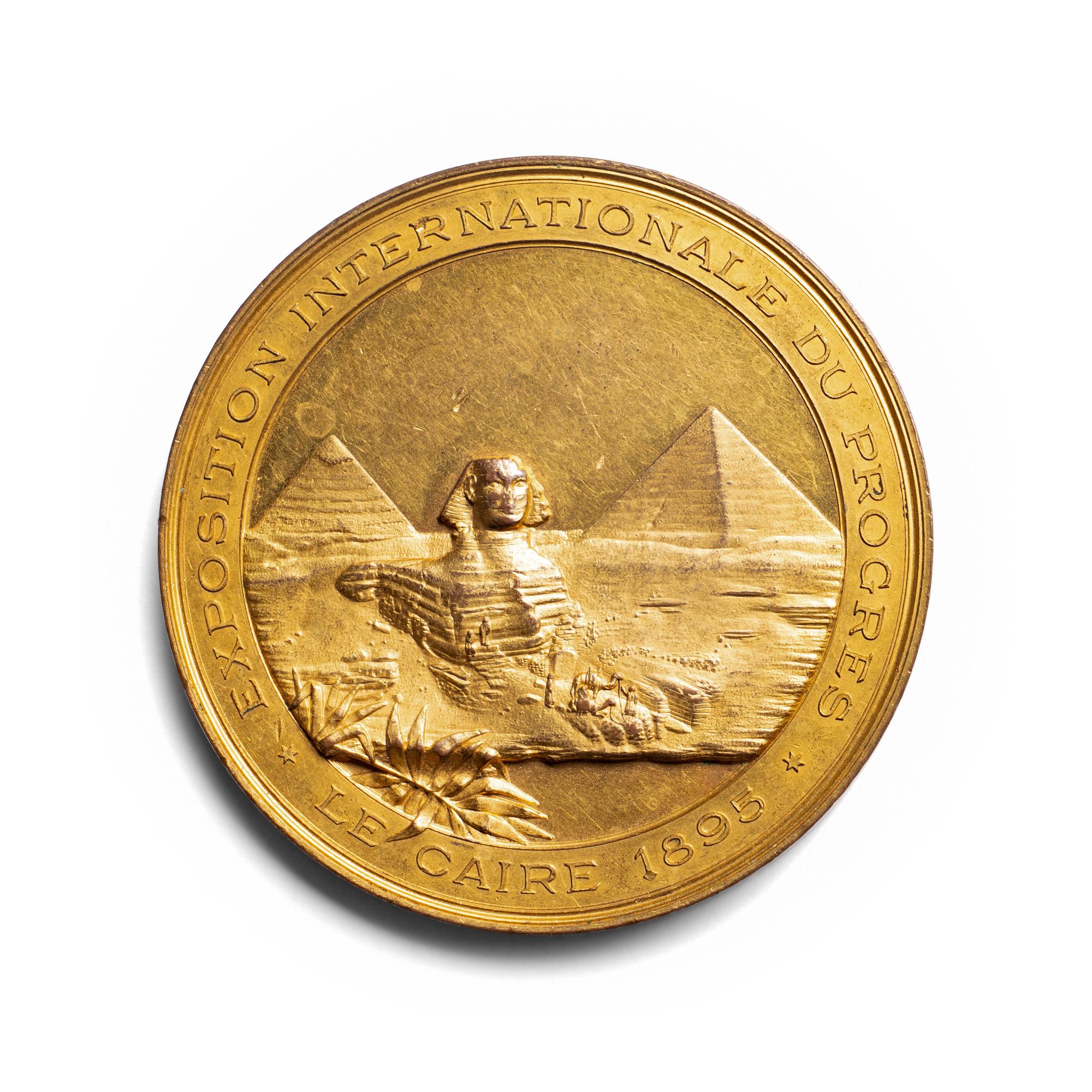 [EXONUMIA] A Gilt-Bronze Commemorative Medallion by Stefano Johnson (1836-e. 20th Century) for the 1895 International Exposition