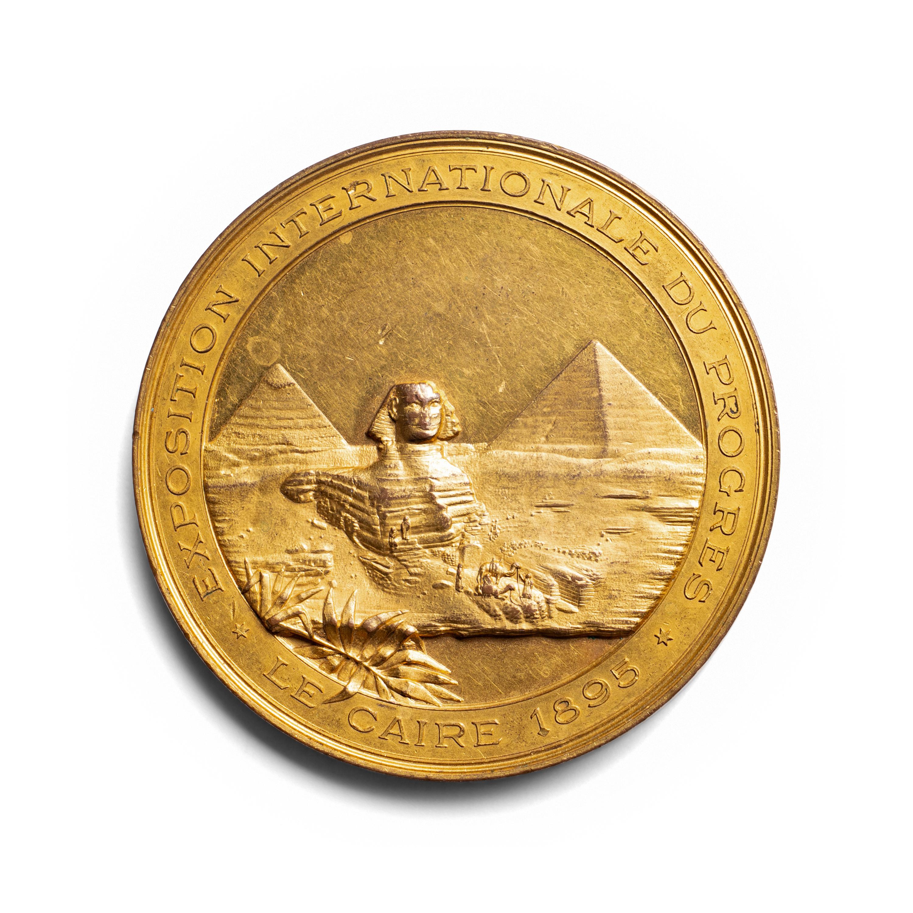 [EXONUMIA] A Gilt-Bronze Commemorative Medallion by Stefano Johnson (1836-e. 20th Century) for the 1895 International Exposition