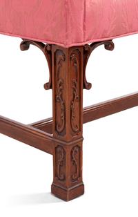 A George III Style Diminutive Camelback Settee