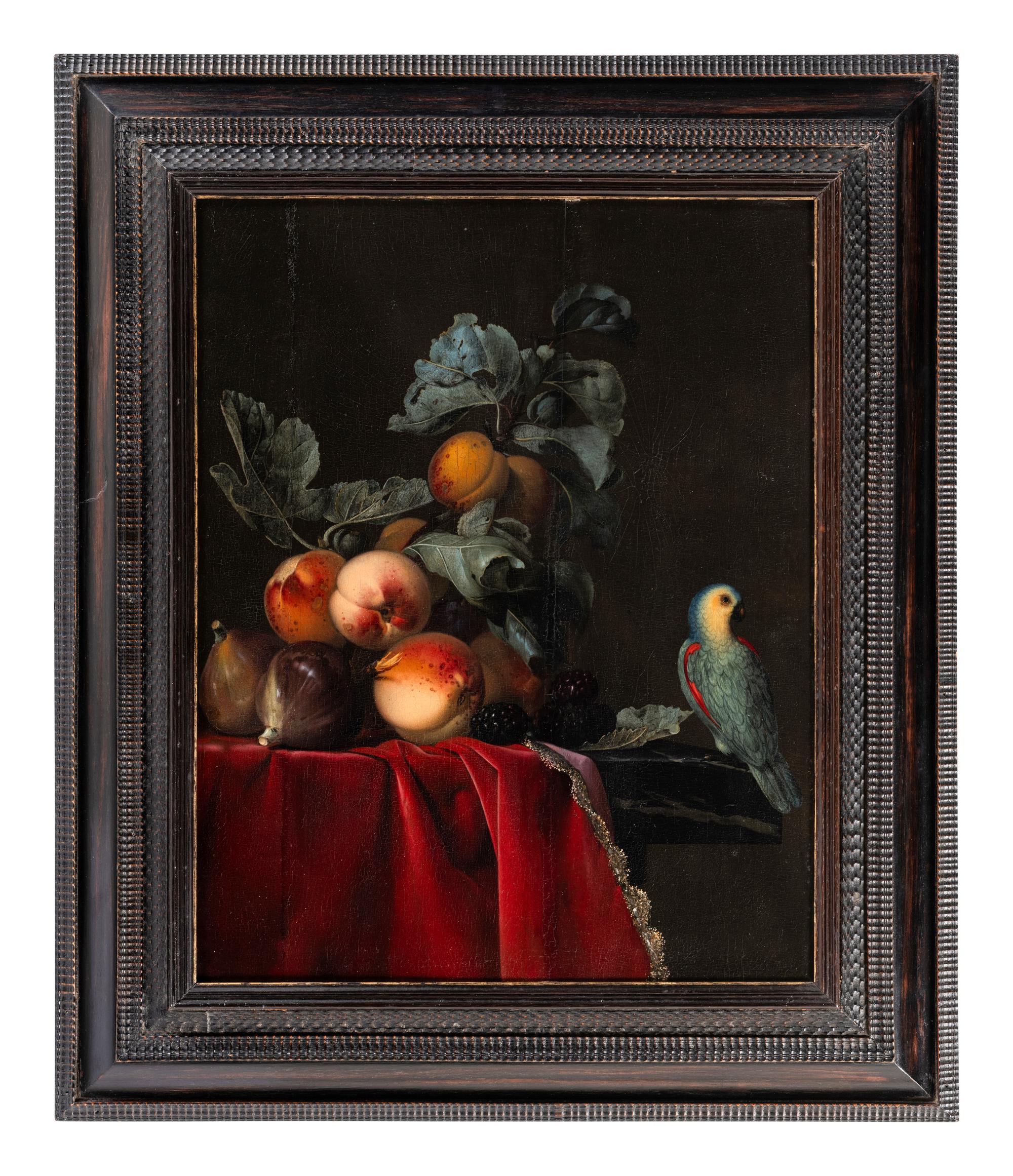 Still Life with Peaches and a Perroquet , 1651