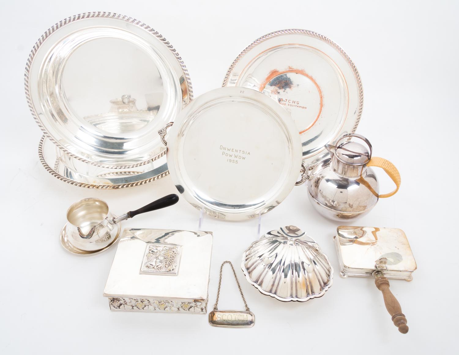 A Large Collection of Silver-plate Serving Articles Length of longest 11 1/2 inches. — VARIOUS MAKERS AND VINTAGES