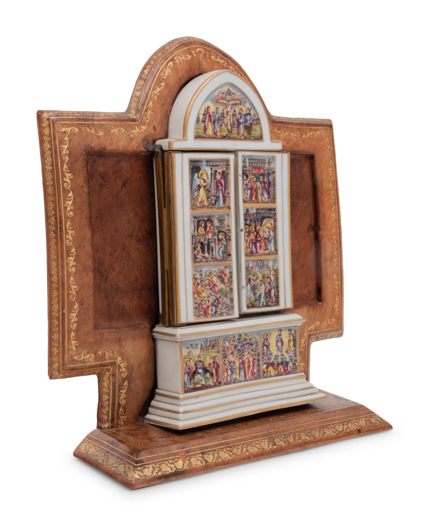 A Capodimonte Porcelain Altar Triptych