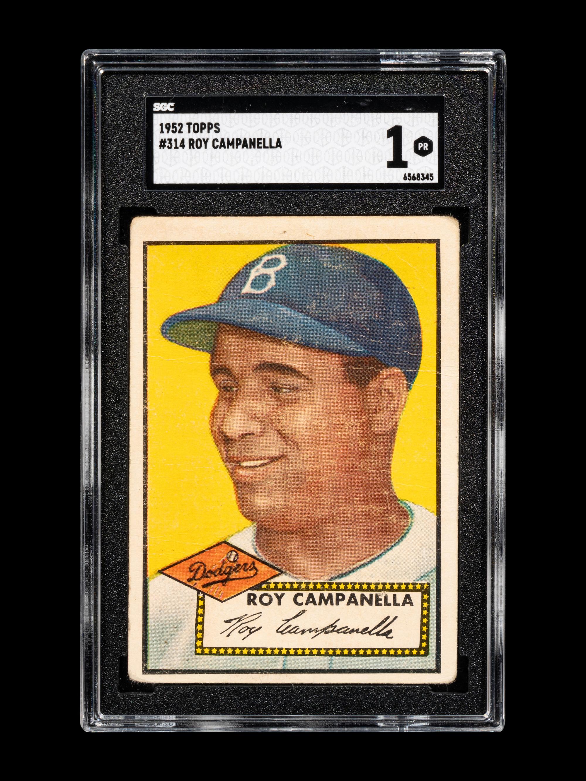 A 1952 Topps Roy Campanella Baseball Card No. 314 (SGC 1)