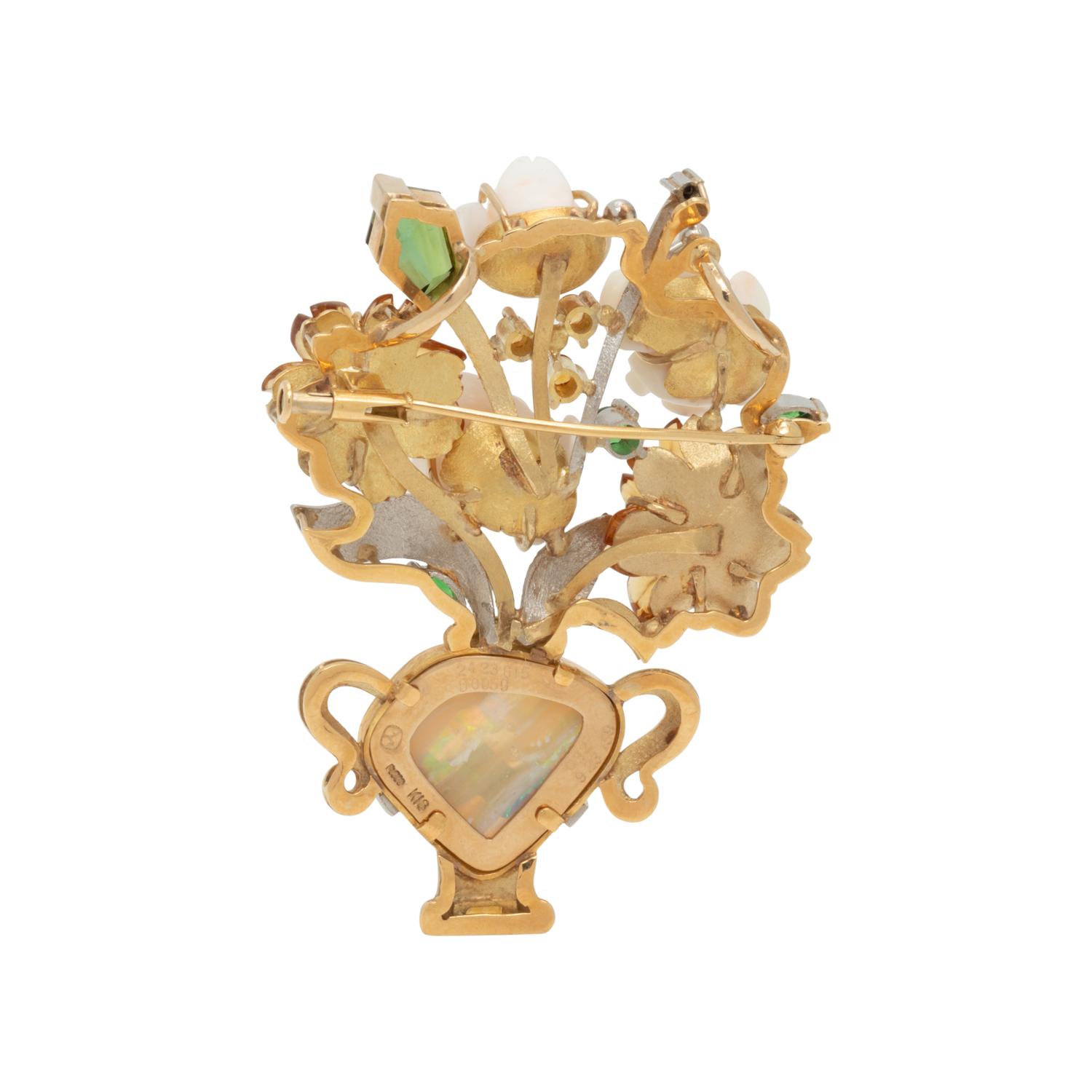 MULTIGEM AND DIAMOND GIARDINETTO BROOCH