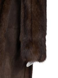 J. Mendel Russian Sable and Suede Coat with Patterned Silk Lining