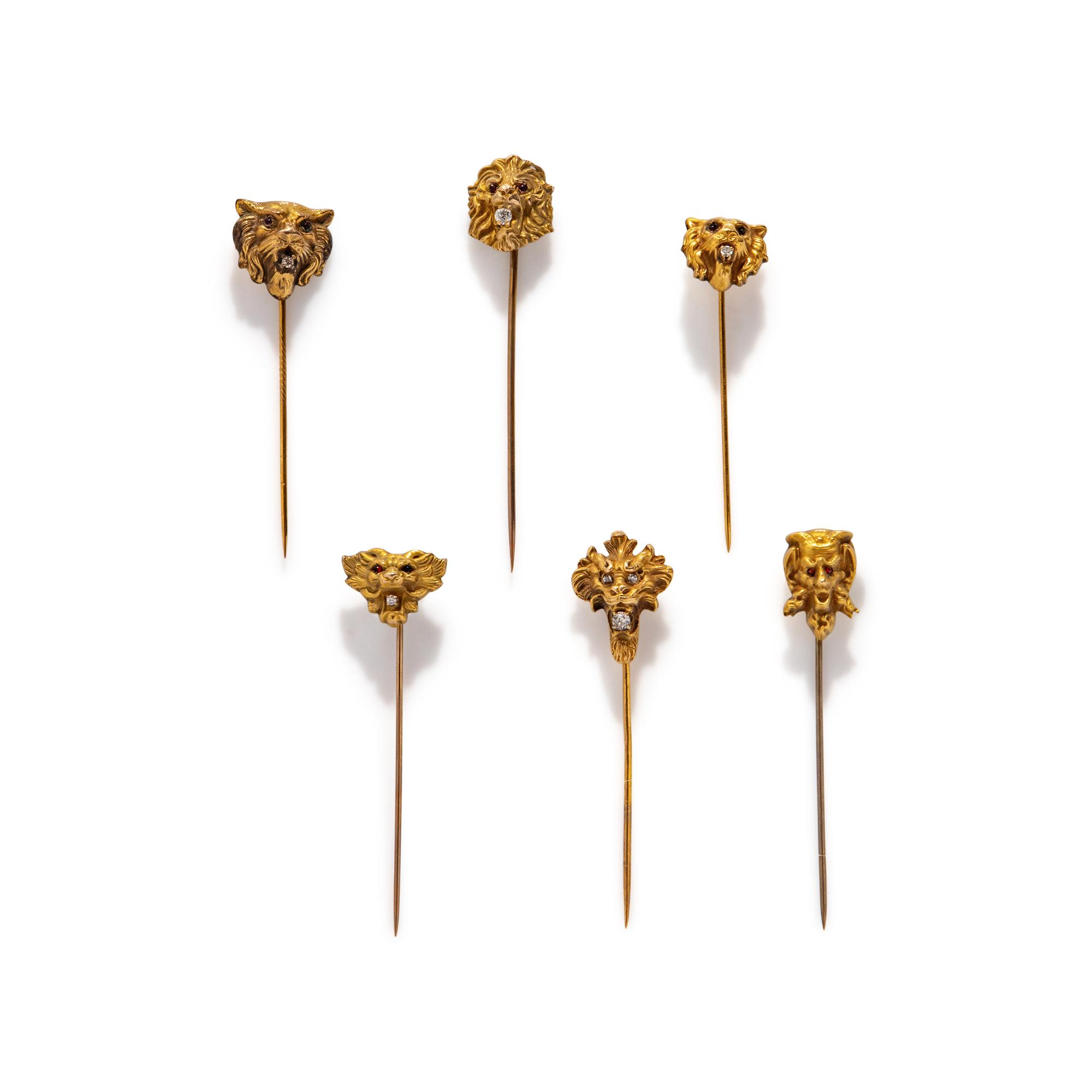 COLLECTION OF MULTIGEM STICK PINS