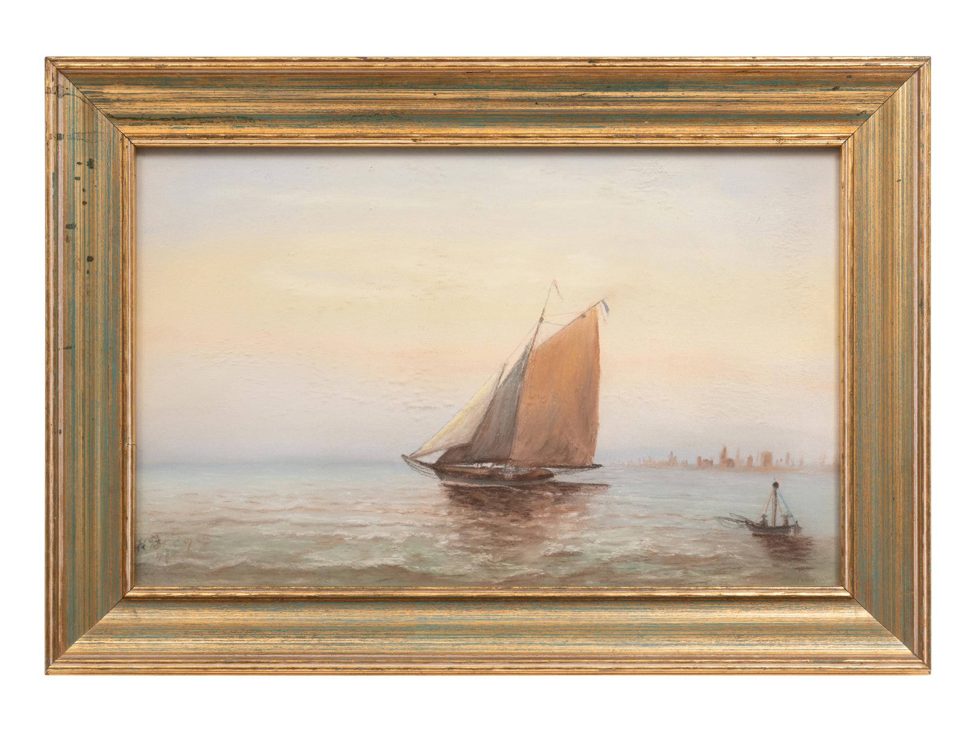 A Pastel Ship Scene