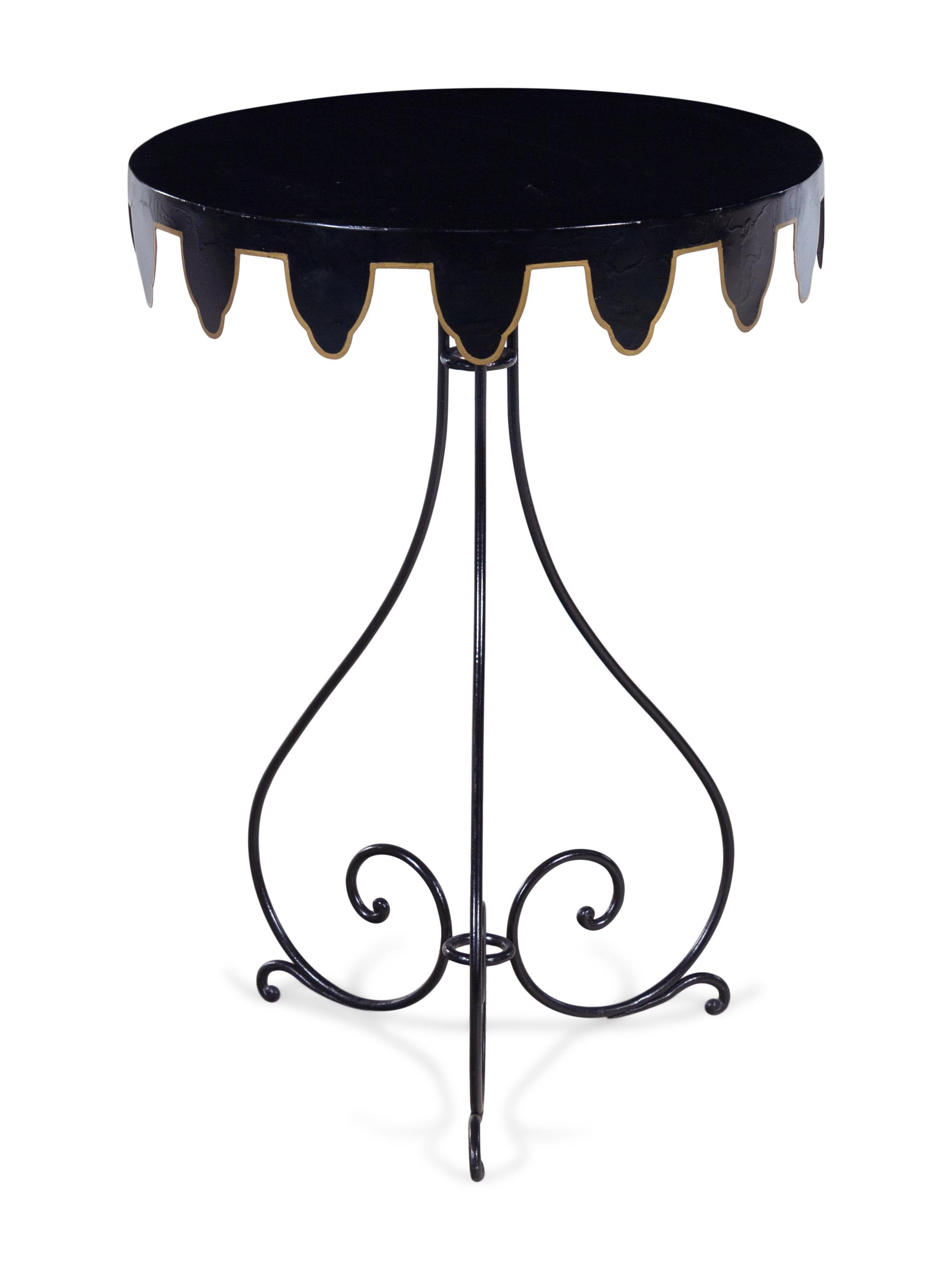 A Painted Tole Side Table