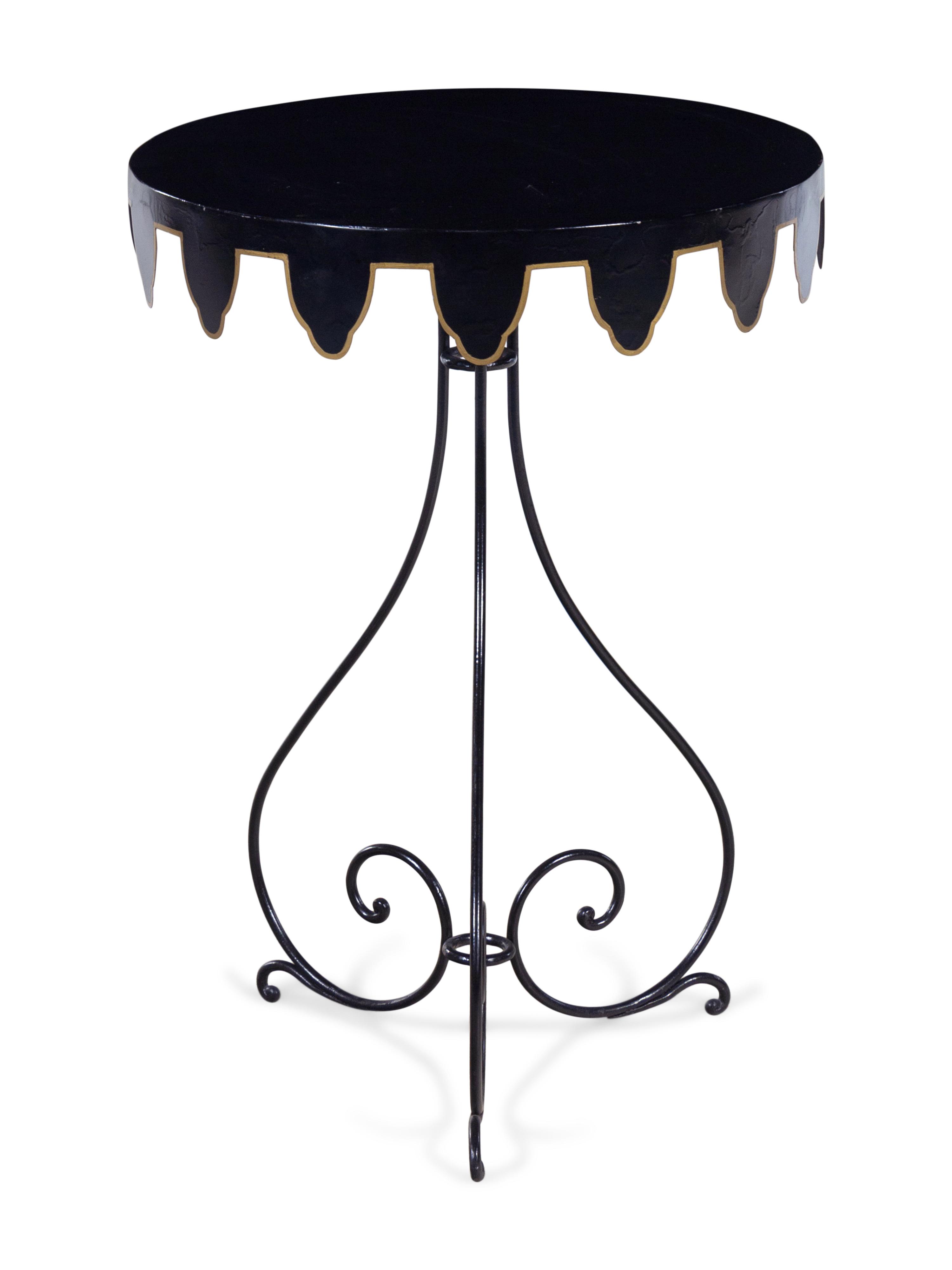 A Painted Tole Side Table