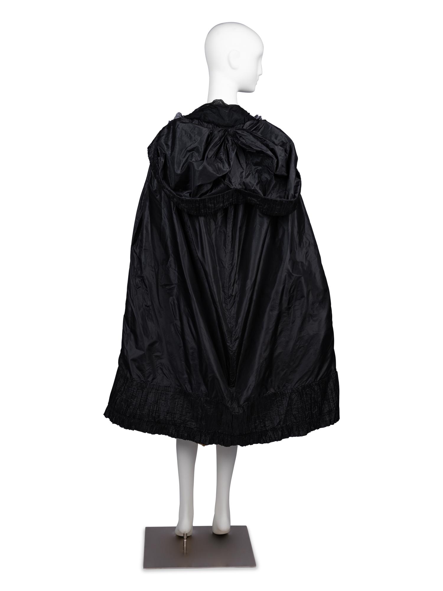 Callot Soeurs Black Silk Taffeta Cape, 1910-20s