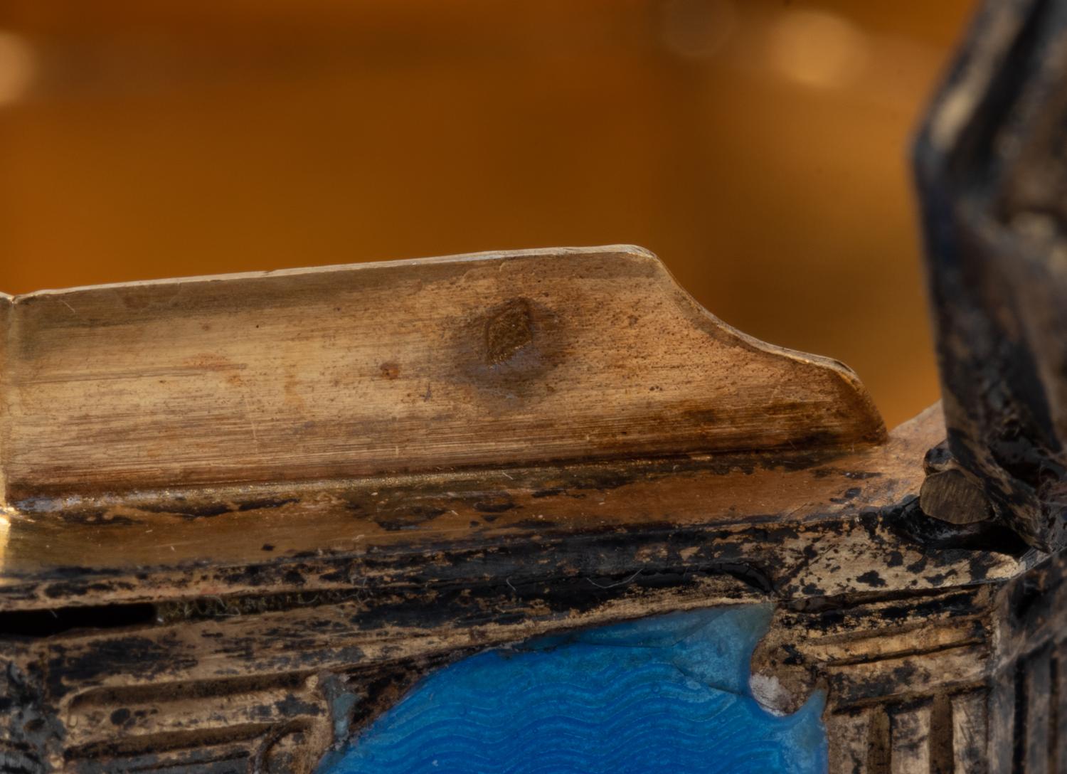 A French Engine-Turned Enamel and Silver-Gilt Box