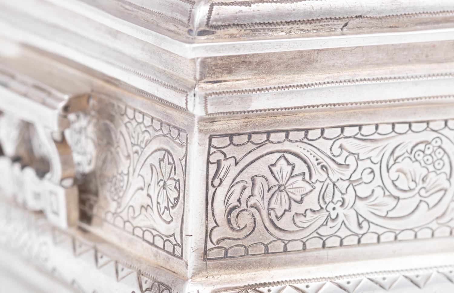 A Russian Enameled Silver Table Casket