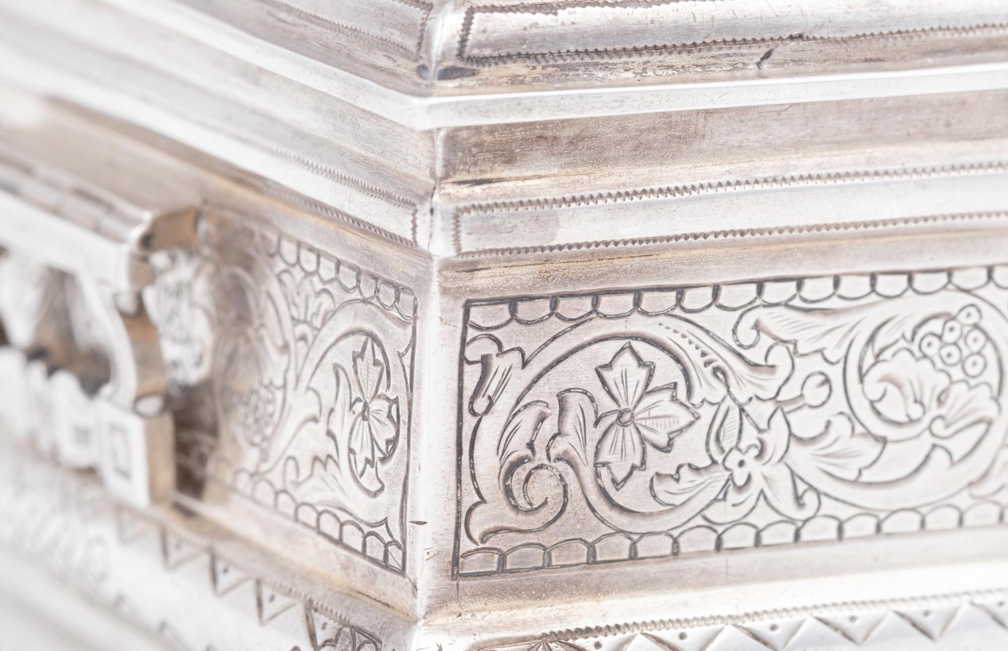 A Russian Enameled Silver Table Casket