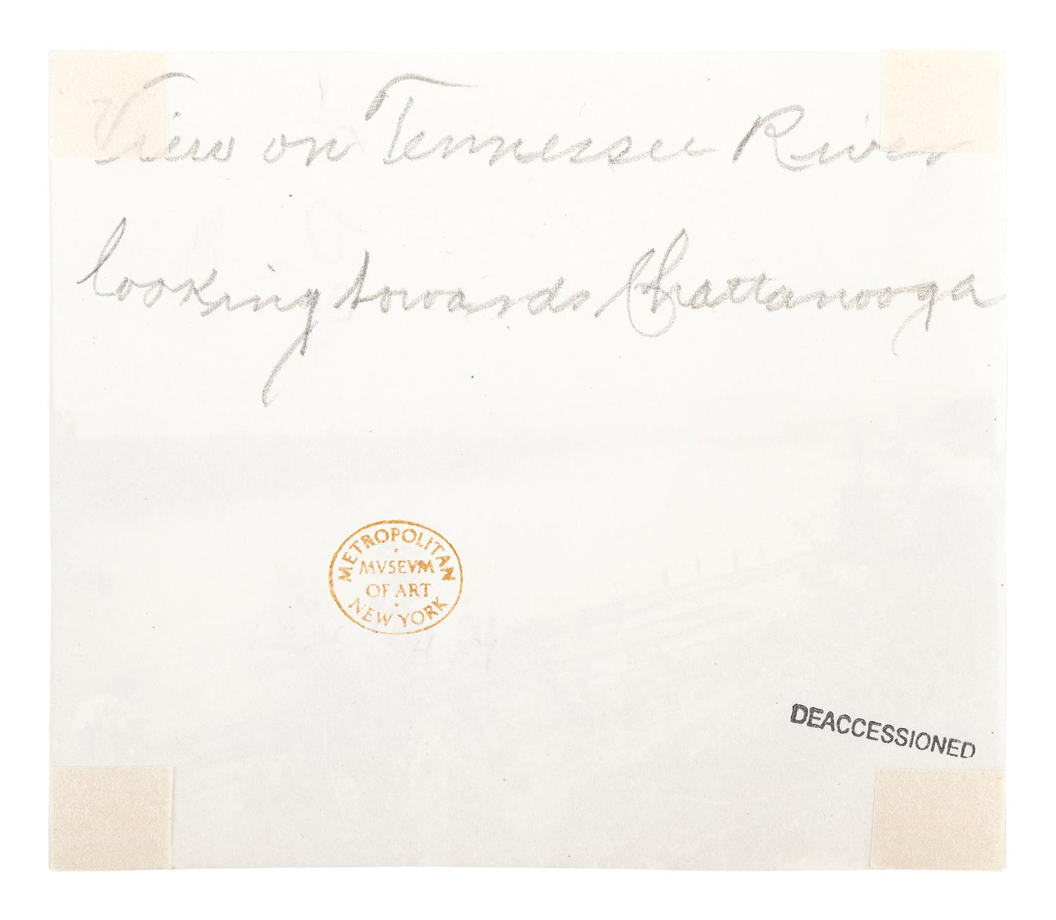 [CIVIL WAR]. BARNARD, George N. (1819-1902), photographer. View on Tennessee River looking towards Chattanooga . Ca 1864.
