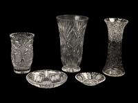 Five Cut Glass Articles