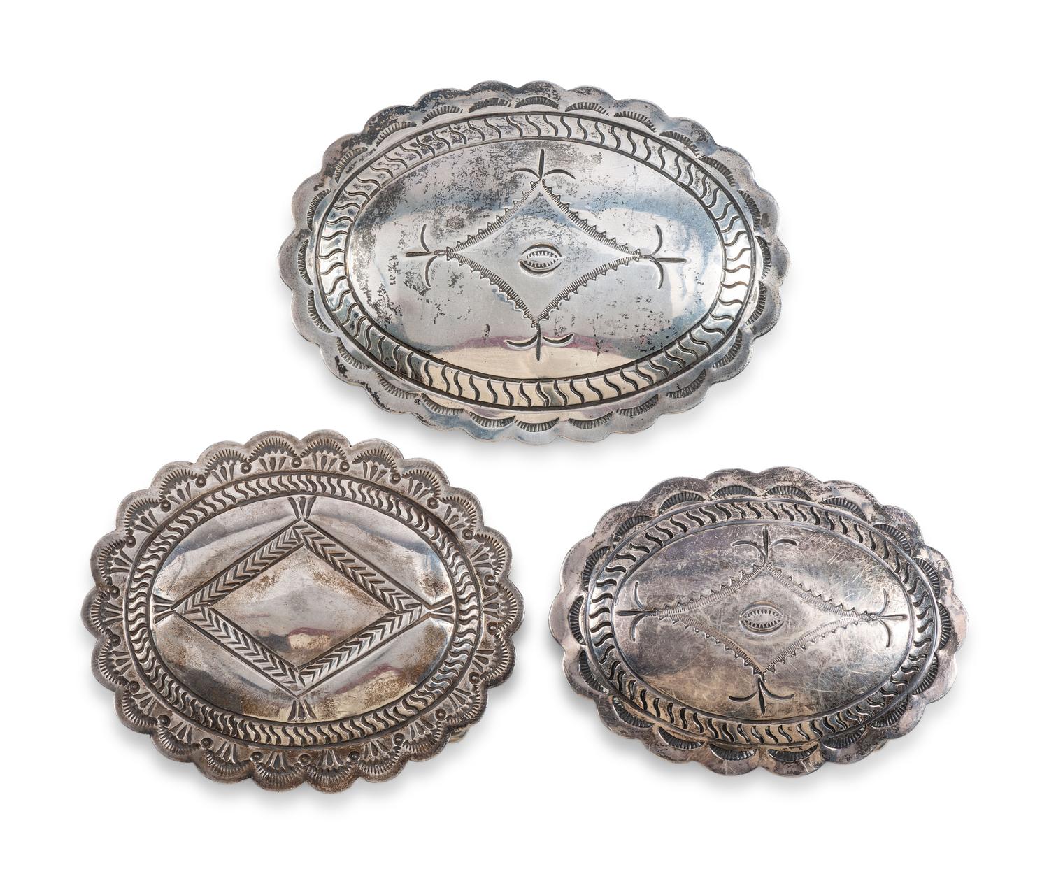 Navajo Heavily Stamped Belt Buckles