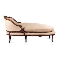 A Louis XV Style Carved Walnut Chaise Lounge