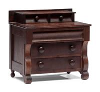 A Diminutive American Empire Mahogany Chest of Drawers