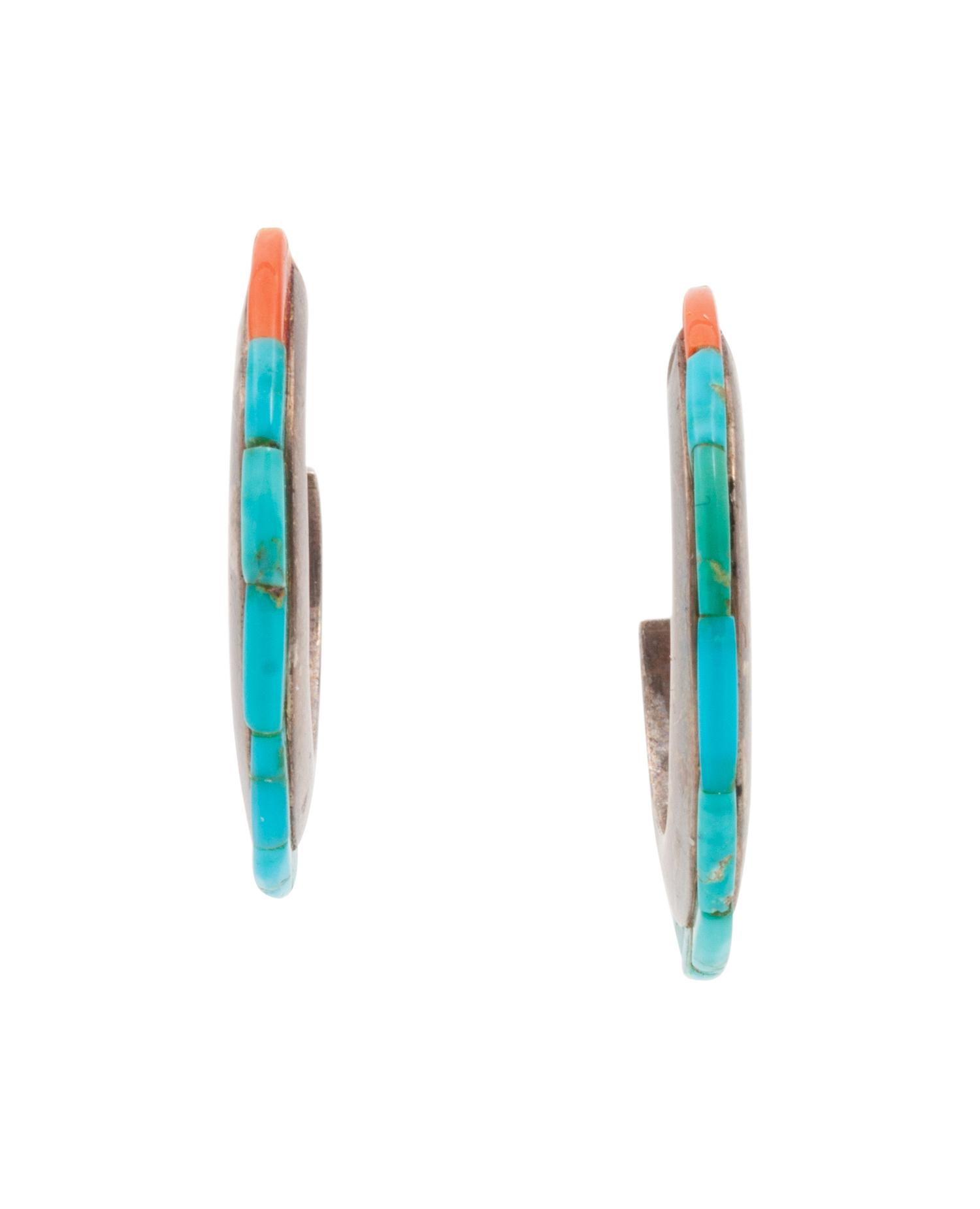14k Gold, Lapis, Coral, and Turquoise Earrings, PLUS Silver, Turquoise, and Coral Earrings