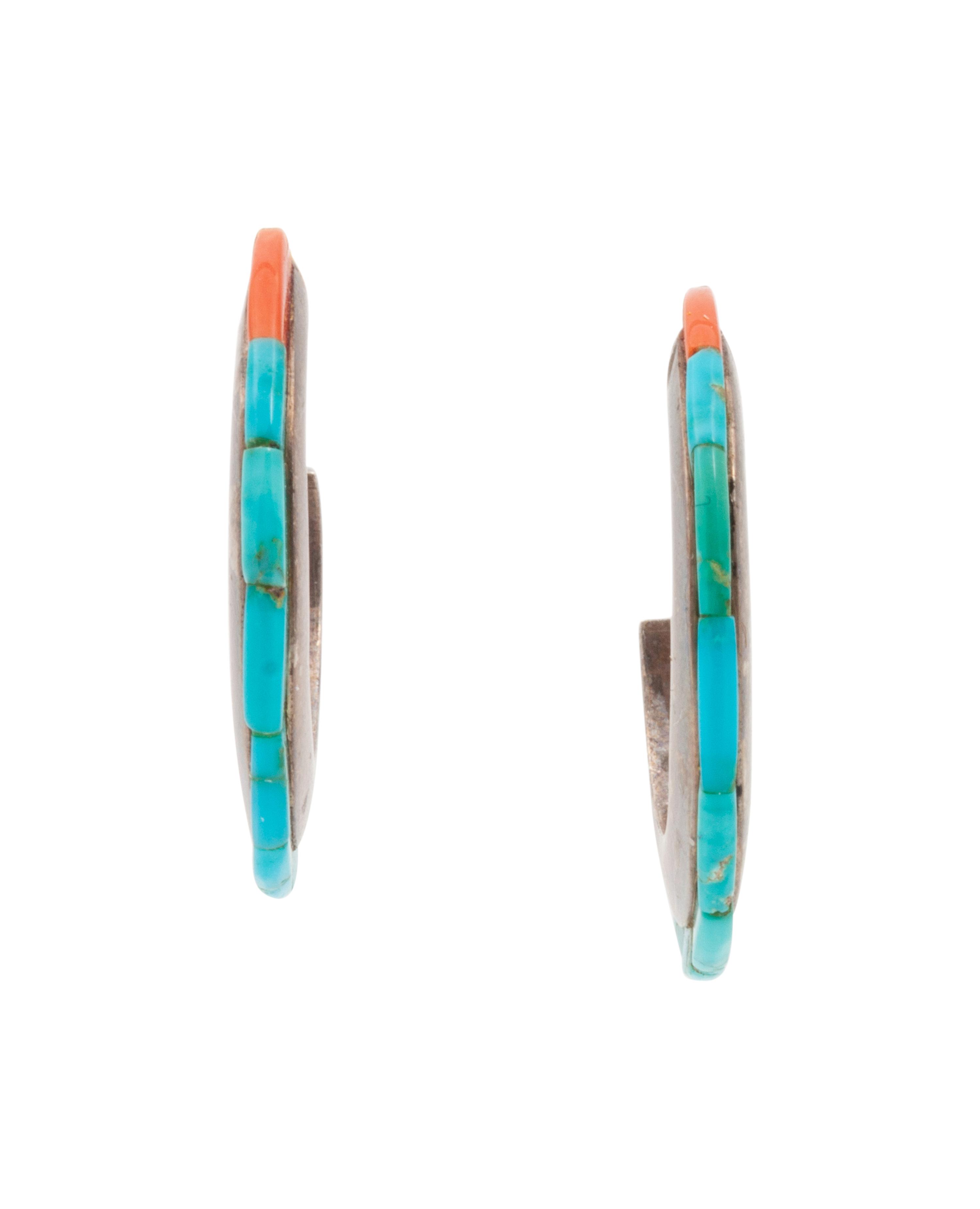 14k Gold, Lapis, Coral, and Turquoise Earrings, PLUS Silver, Turquoise, and Coral Earrings