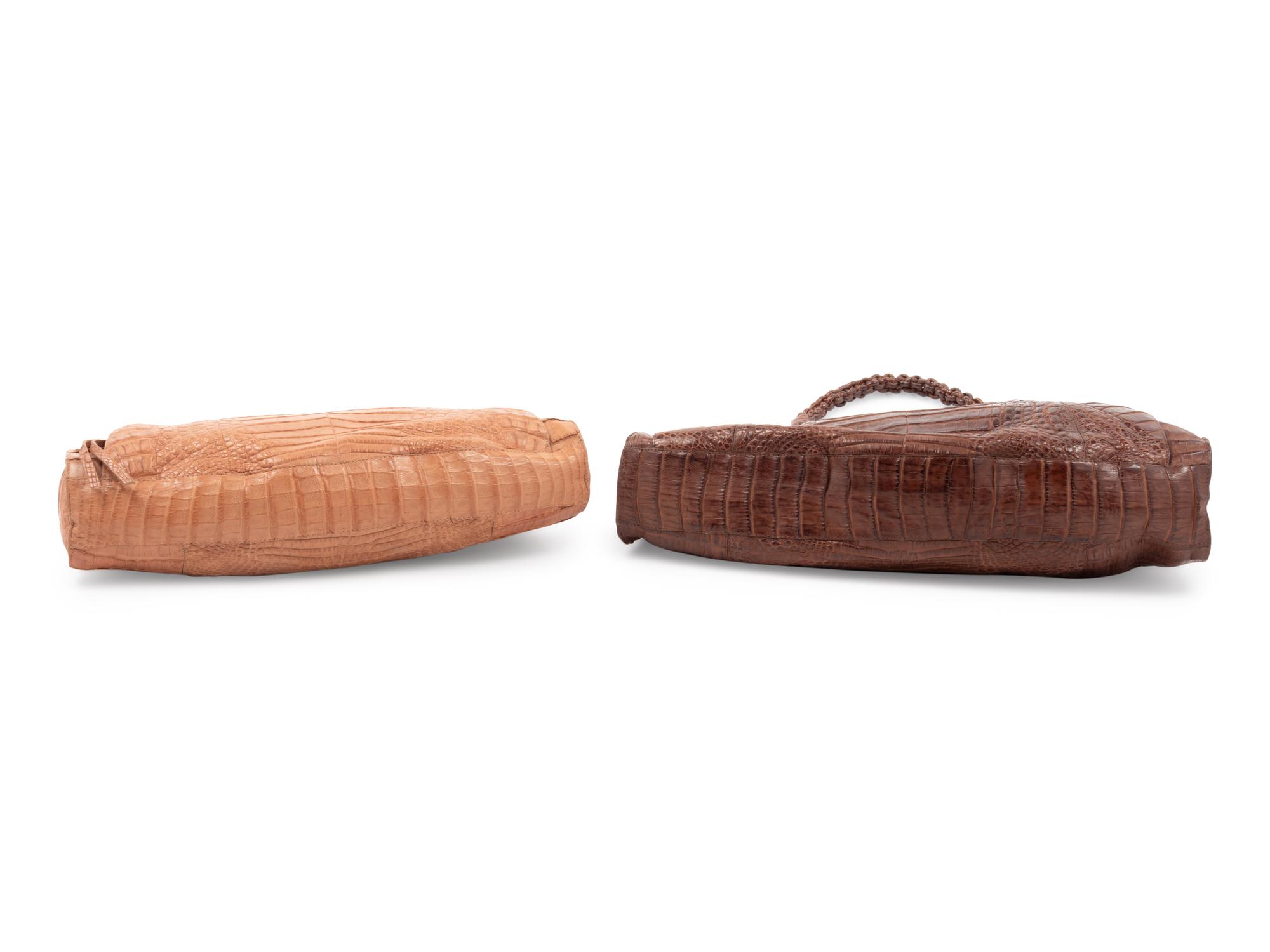 Two Nancy Gonzalez Crocodile Hobo Bags, 1990-2000s