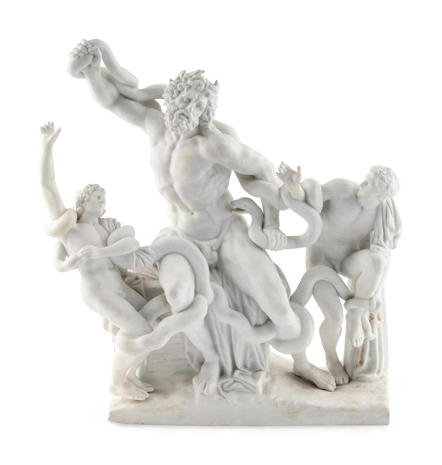 A Parianware Figural Group Depicting Laocoön and His Sons After the Antique