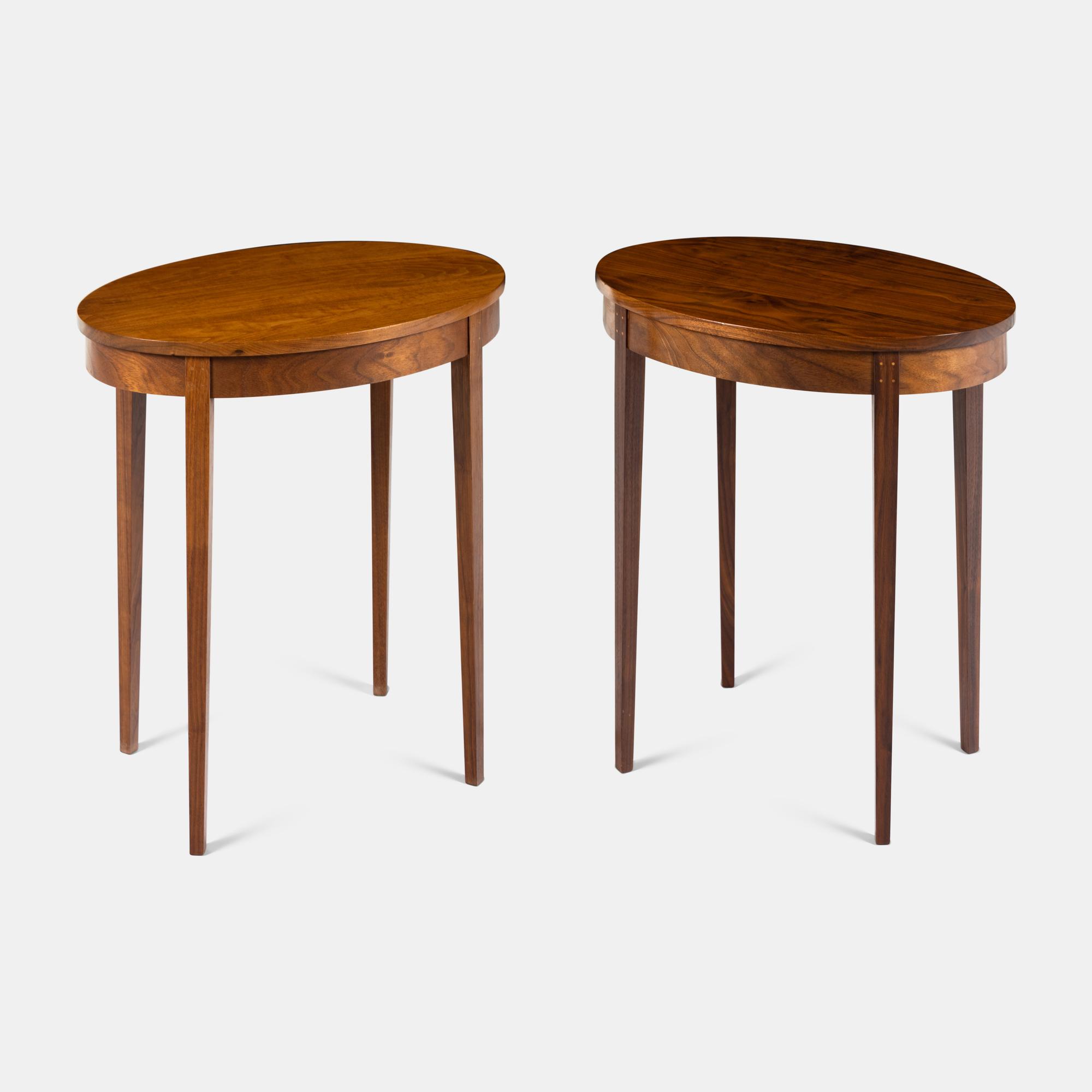 Pair of Occasional Tables Minimus – Oval , 2009 Thos. Moser Cabinetmakers, Auburn, Maine