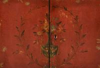 A Pair of Venetian Style Red Painted Cabinets