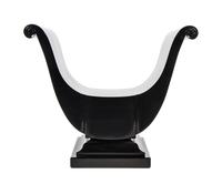 A Black Lacquered Harlow Chair, attributed to Blackman Cruz Height 31 3/4 inches.