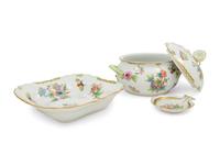 Three Herend Queen Victoria Porcelain Articles