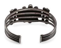 Navajo Silver and Turquoise Cluster Cuff Bracelet