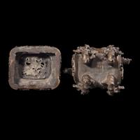 A Small Chinese Bronze 'Bamboo and Birds' Covered Censer, 19th-Early 20th Century 晚清民國 歲寒三友紋銅爐