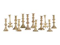 Twelve English Brass Candlesticks