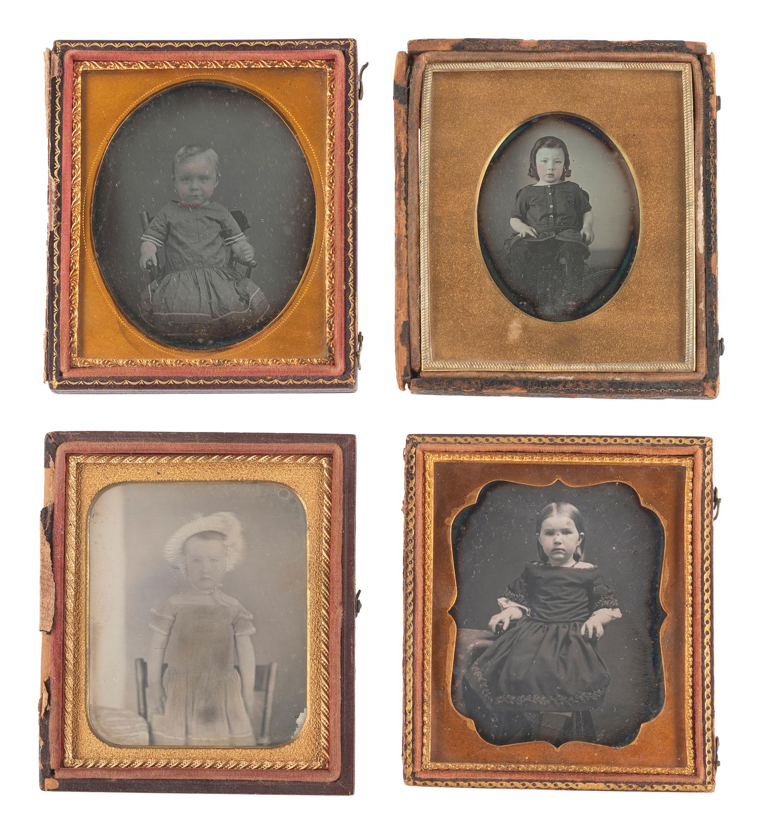 [EARLY PHOTOGRAPHY]. 21 sixth plate daguerreotypes of children.