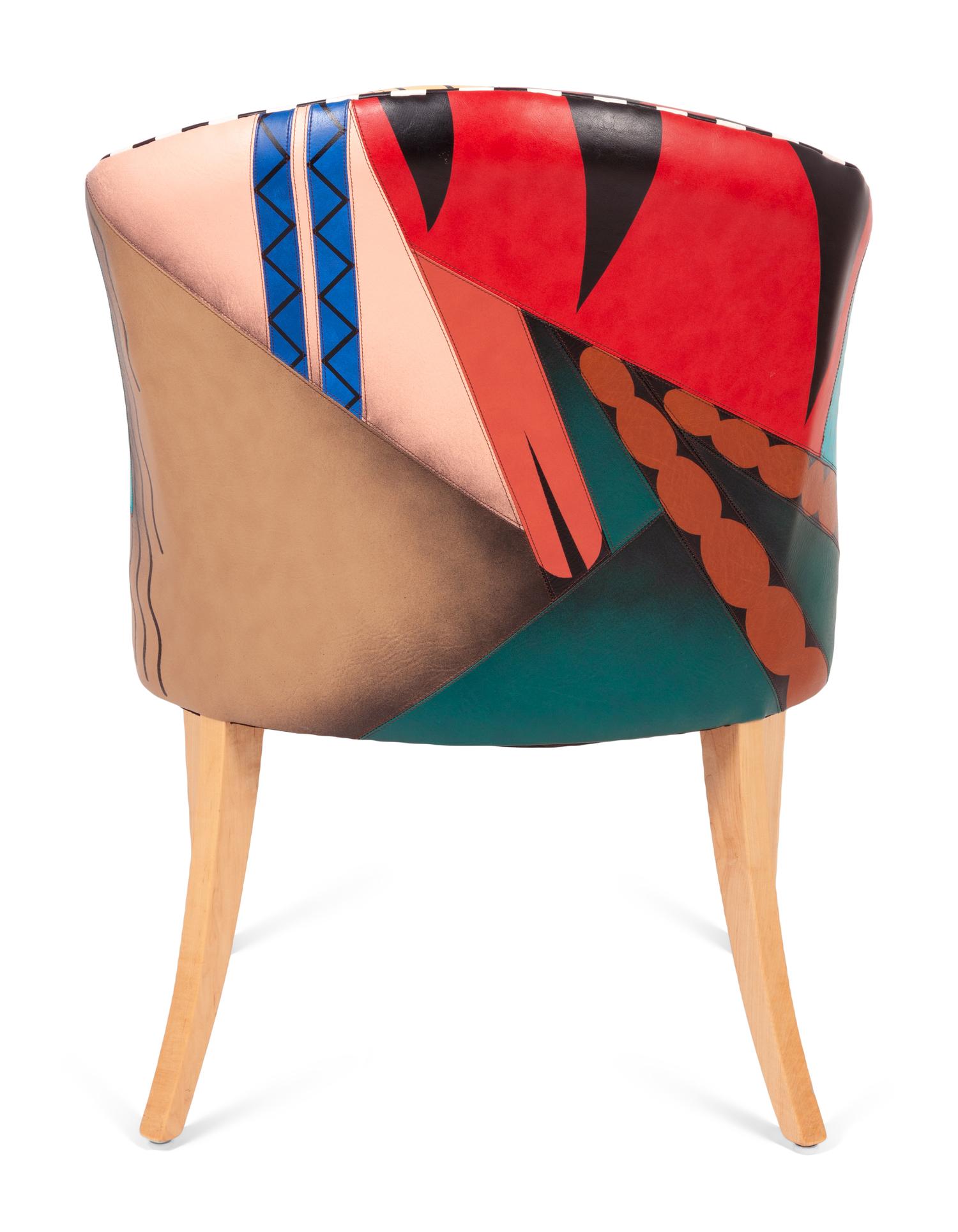 Painted Leather Side Chair