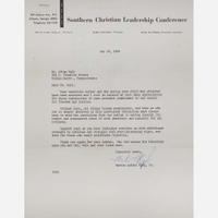 [African-Americana] King, Martin Luther, Jr. Typed letter, signed