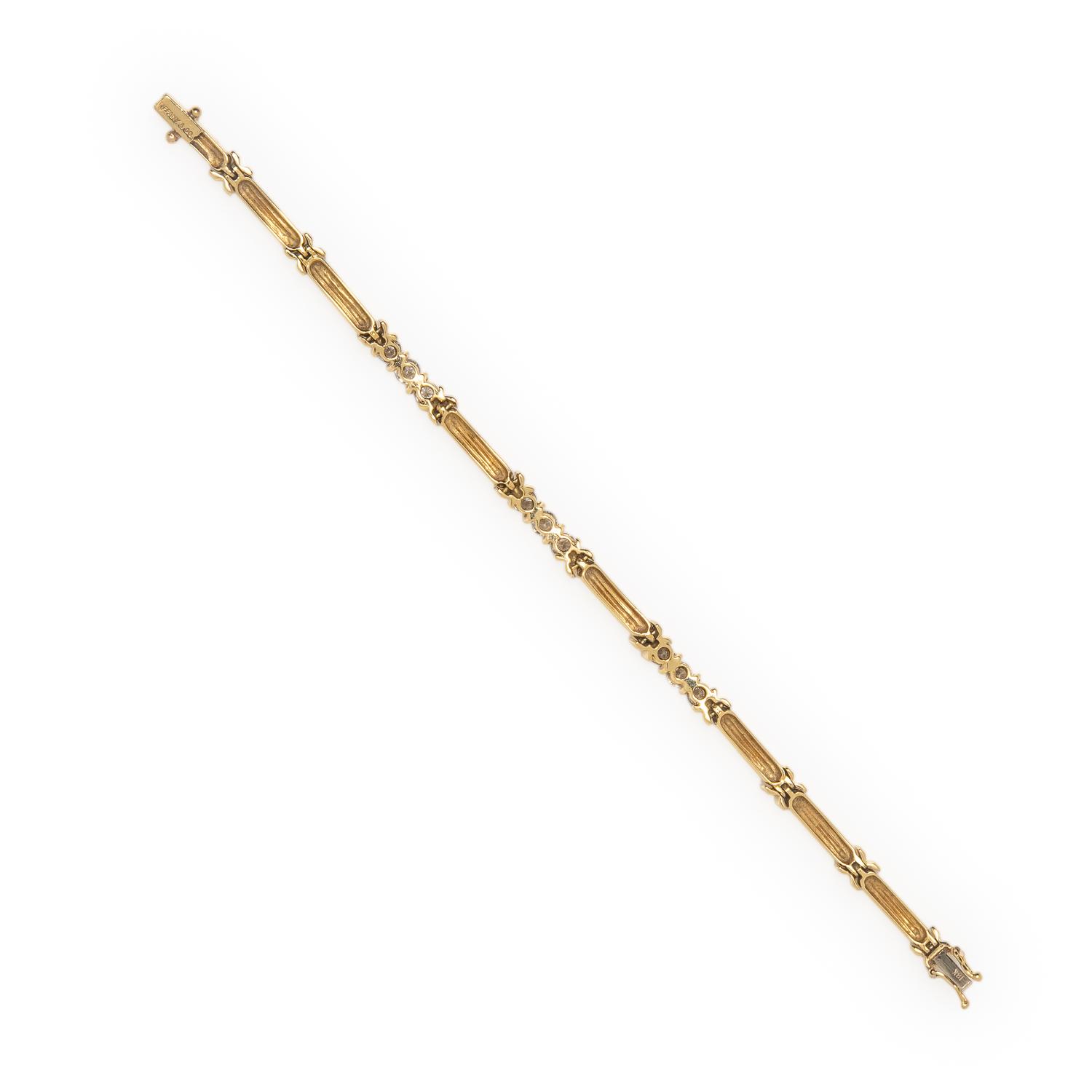 TIFFANY & CO., YELLOW GOLD AND DIAMOND BRACELET
