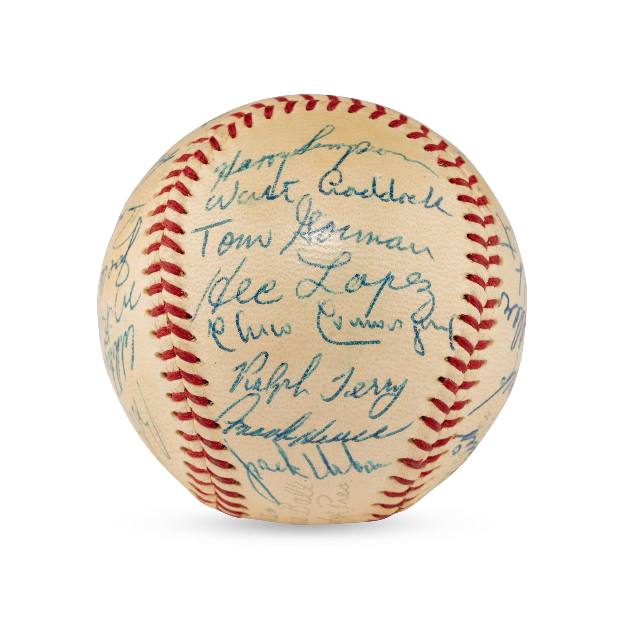 An Exceptional 1958 Kansas City Athletics Team Signed Autograph Baseball Featuring Rookie Era Roger Maris Signature (Beckett Authentication Services)