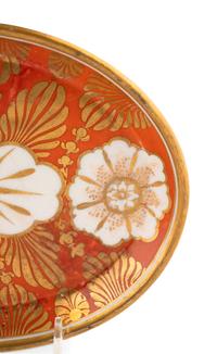 Two English Porcelain Trays and a Pair of Similar Spill Vases