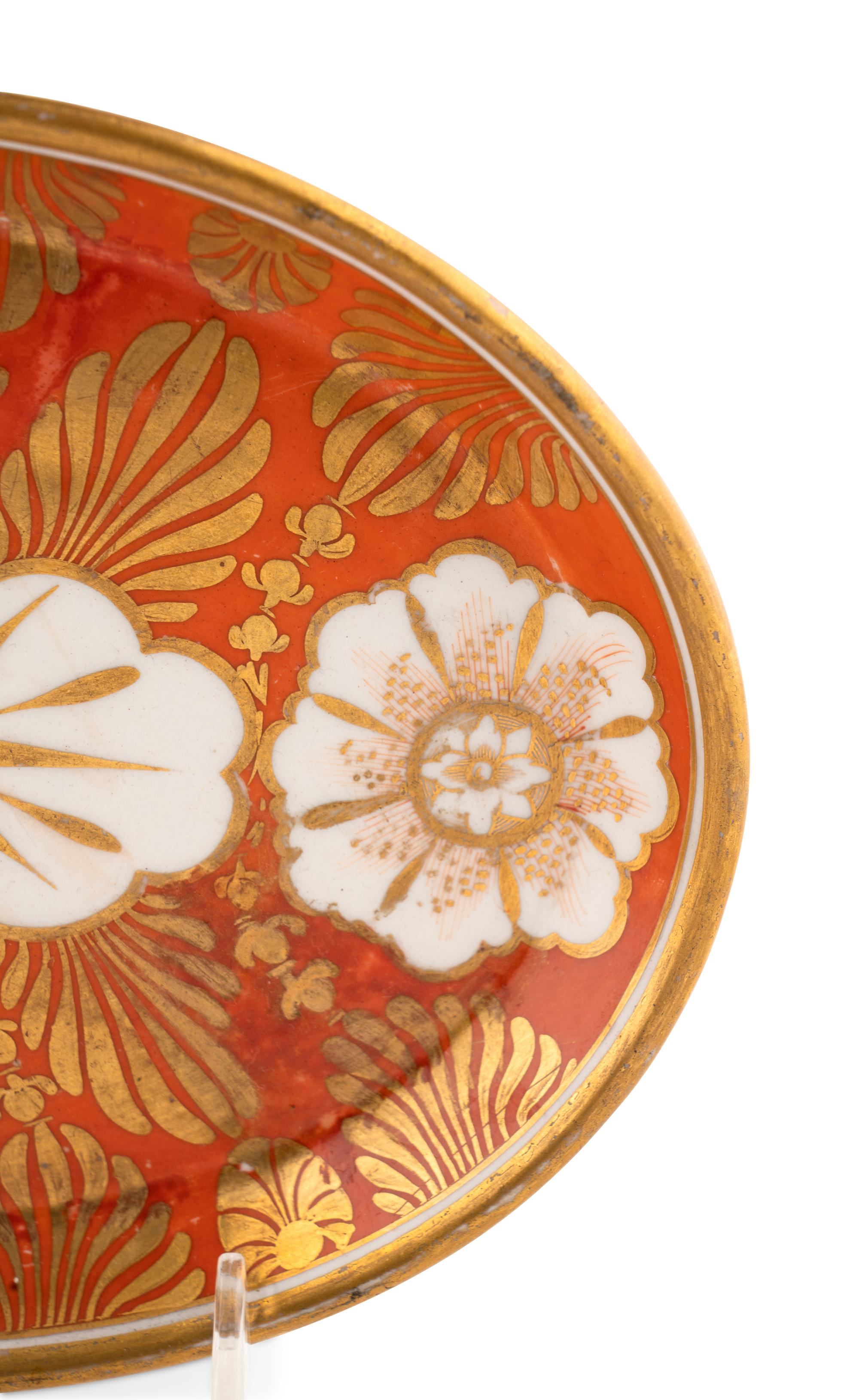 Two English Porcelain Trays and a Pair of Similar Spill Vases